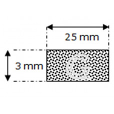 Rechteckige moosgummi  schnur | 3 x 25 mm | Rolle 25 meter